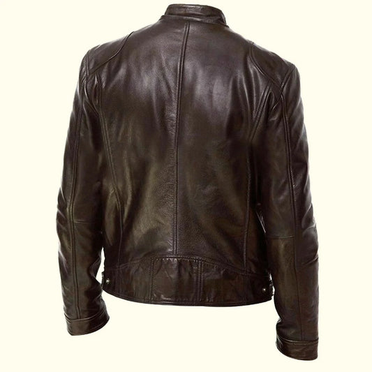 Onlydallas Brown Moto Leather Jacket